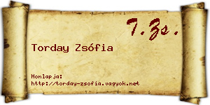 Torday Zsófia névjegykártya