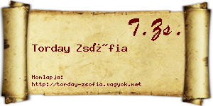 Torday Zsófia névjegykártya